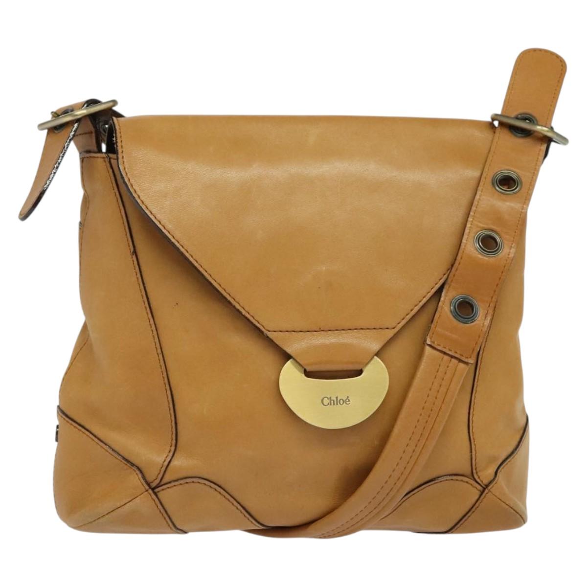 Chloe Shoulder Bag Leather Brown Auth BA5359