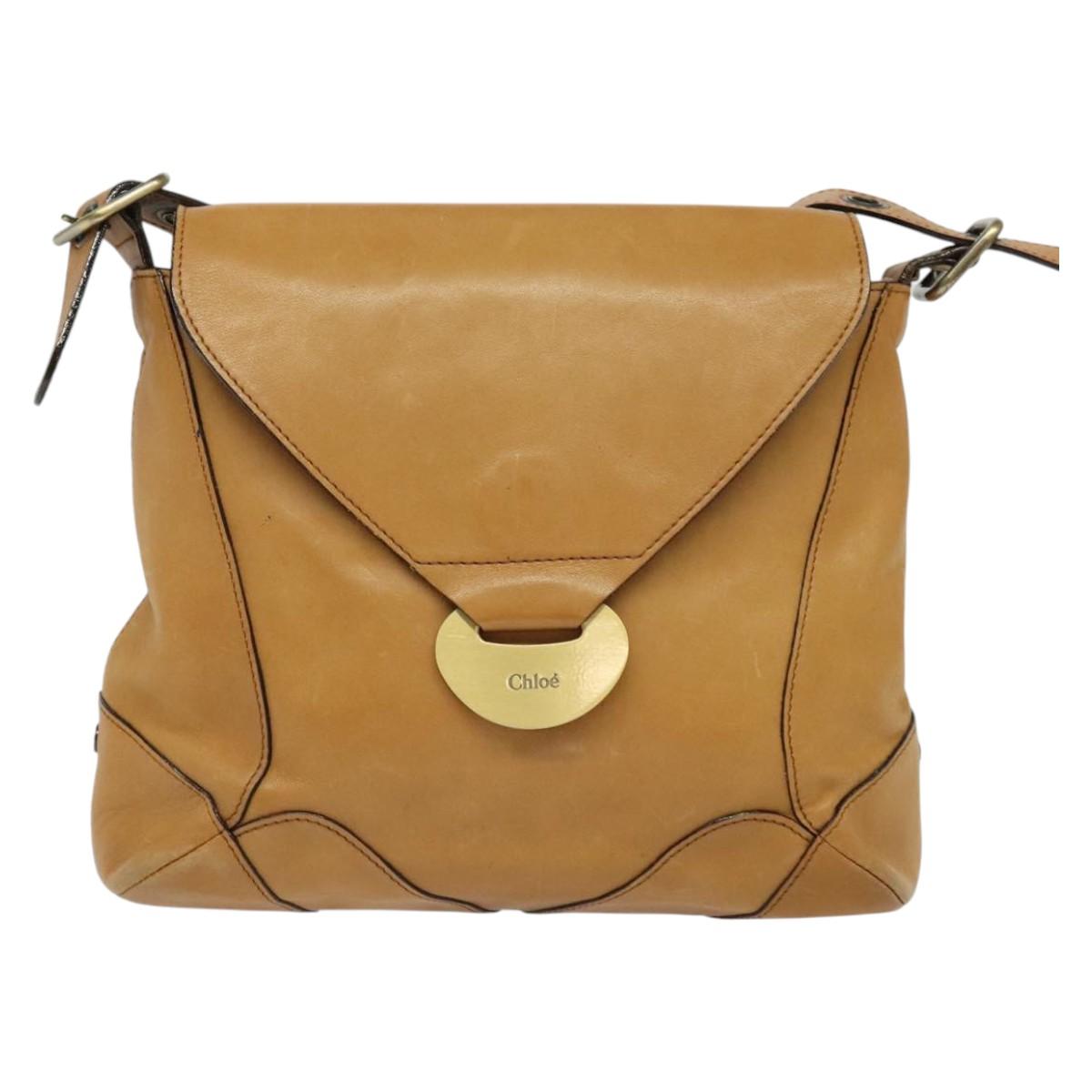 Chloe Shoulder Bag Leather Brown Auth BA5359