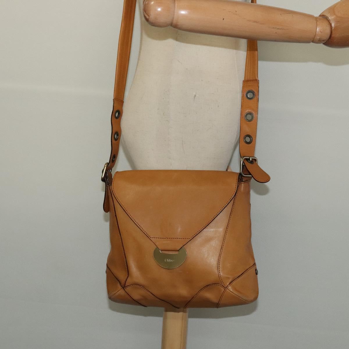Chloe Shoulder Bag Leather Brown Auth BA5359