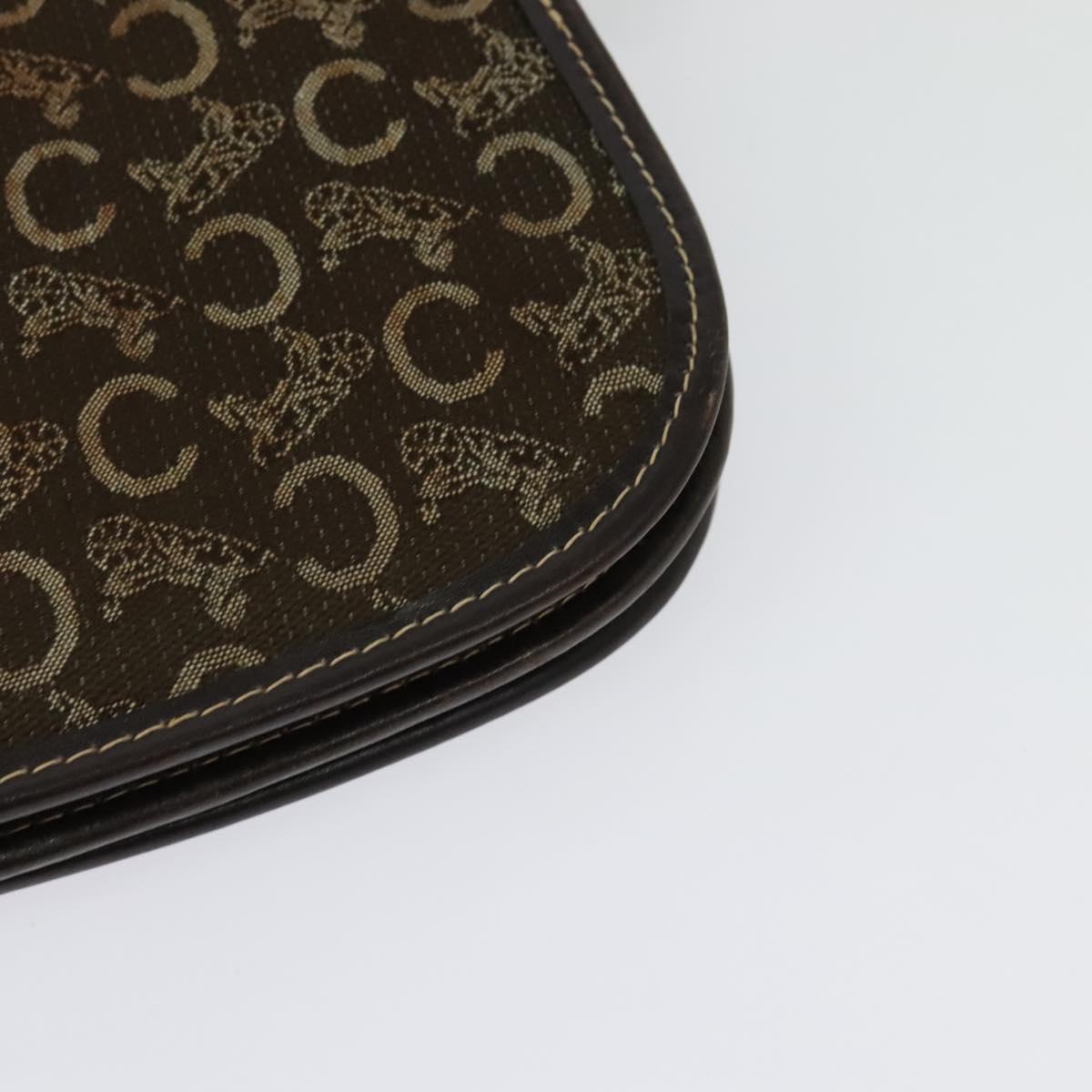 CELINE C Sulky Shoulder Bag Canvas Brown Gold Auth BA5360