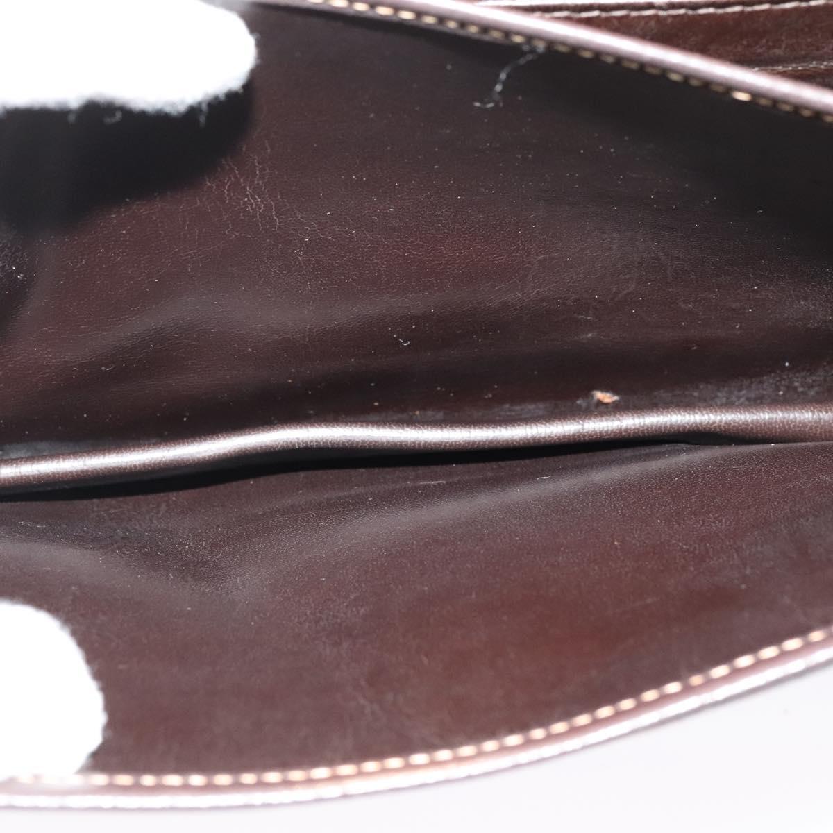 CELINE C Sulky Shoulder Bag Canvas Brown Gold Auth BA5360