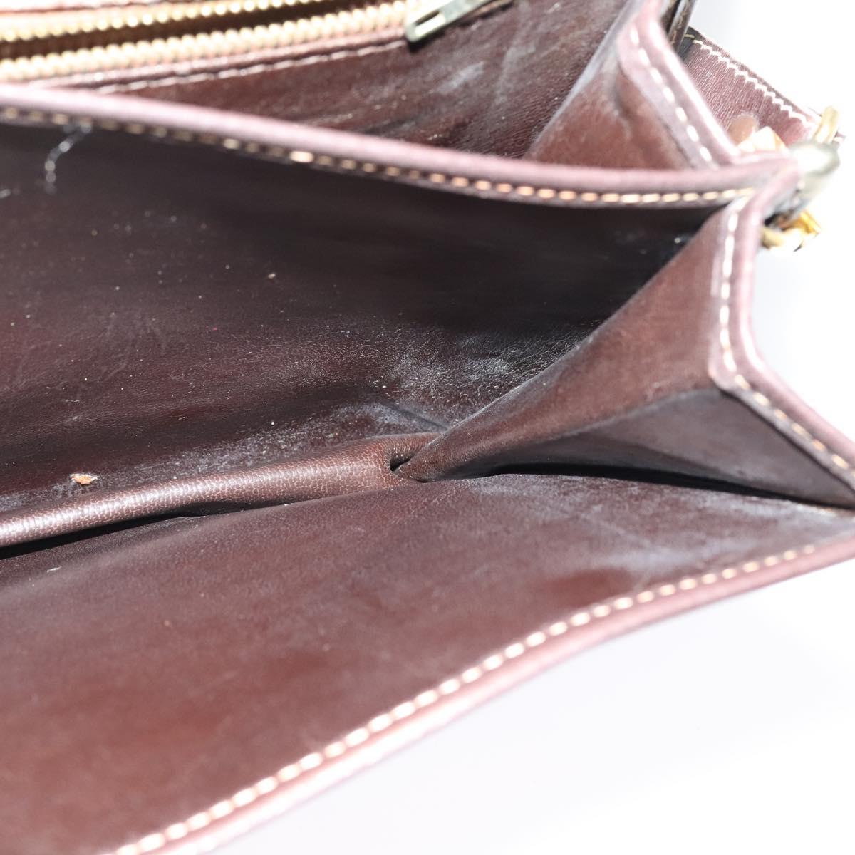 CELINE C Sulky Shoulder Bag Canvas Brown Gold Auth BA5360