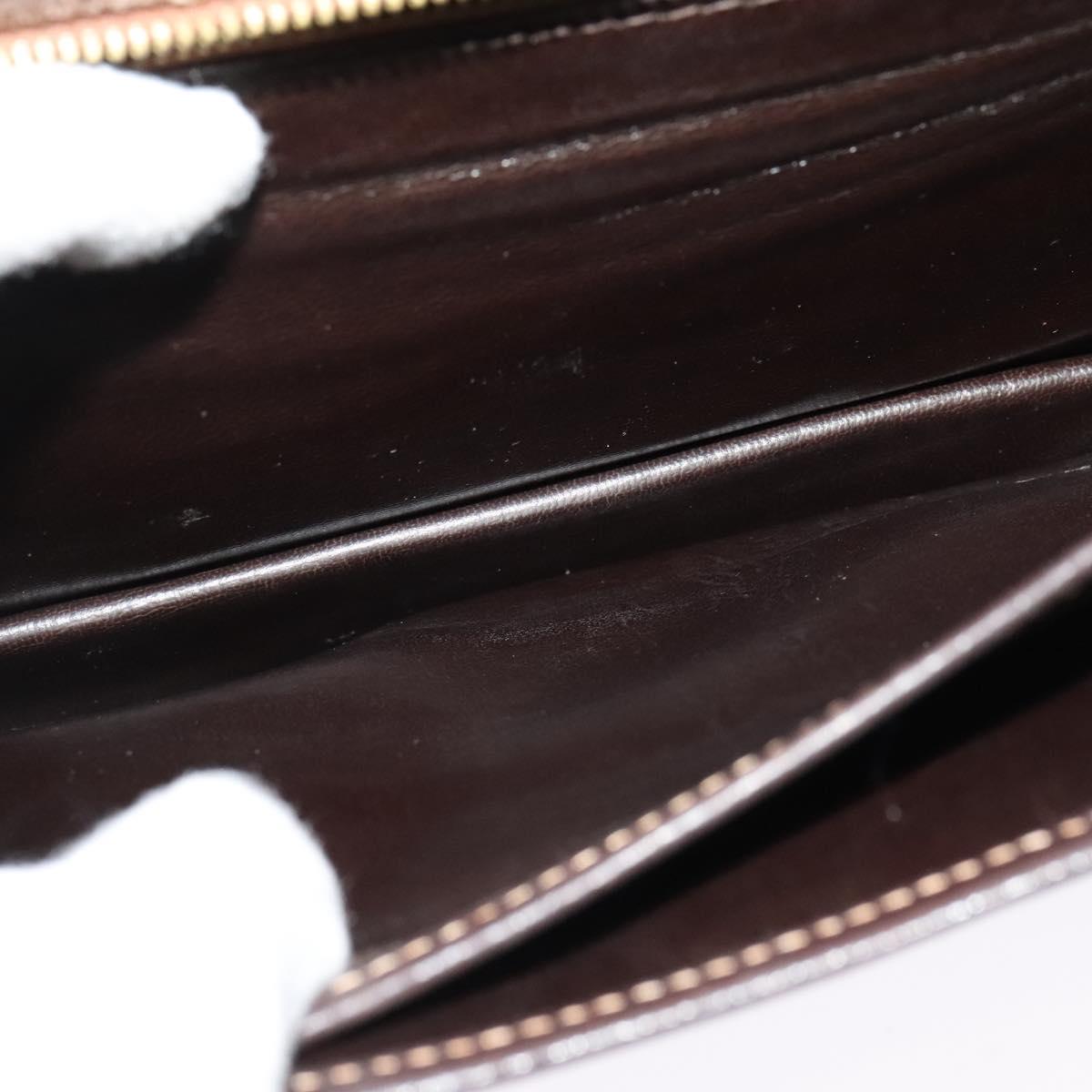 CELINE C Sulky Shoulder Bag Canvas Brown Gold Auth BA5360