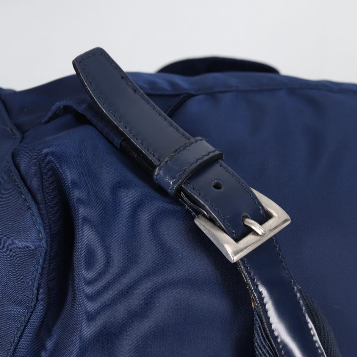 PRADA Backpack Nylon Blue Silver Auth BA5361V