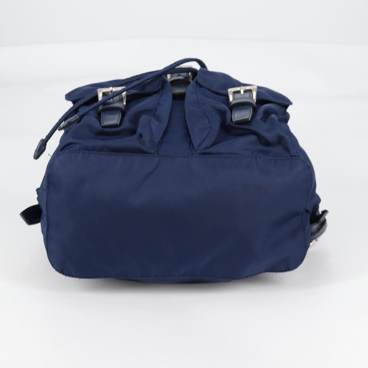 PRADA Backpack Nylon Blue Silver Auth BA5361V
