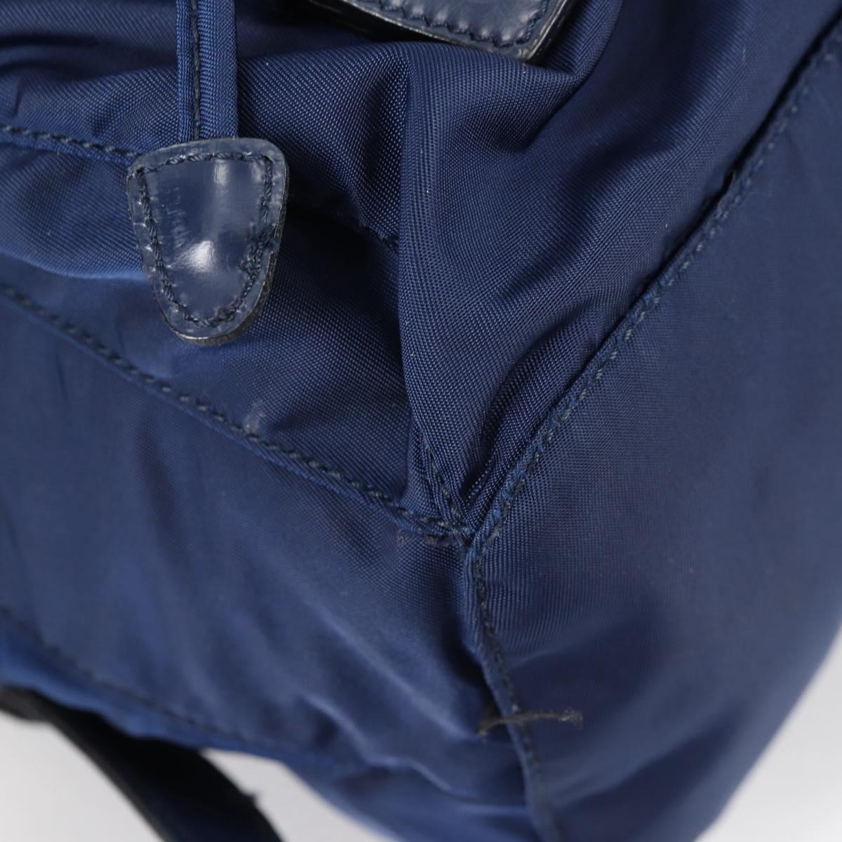 PRADA Backpack Nylon Blue Silver Auth BA5361V