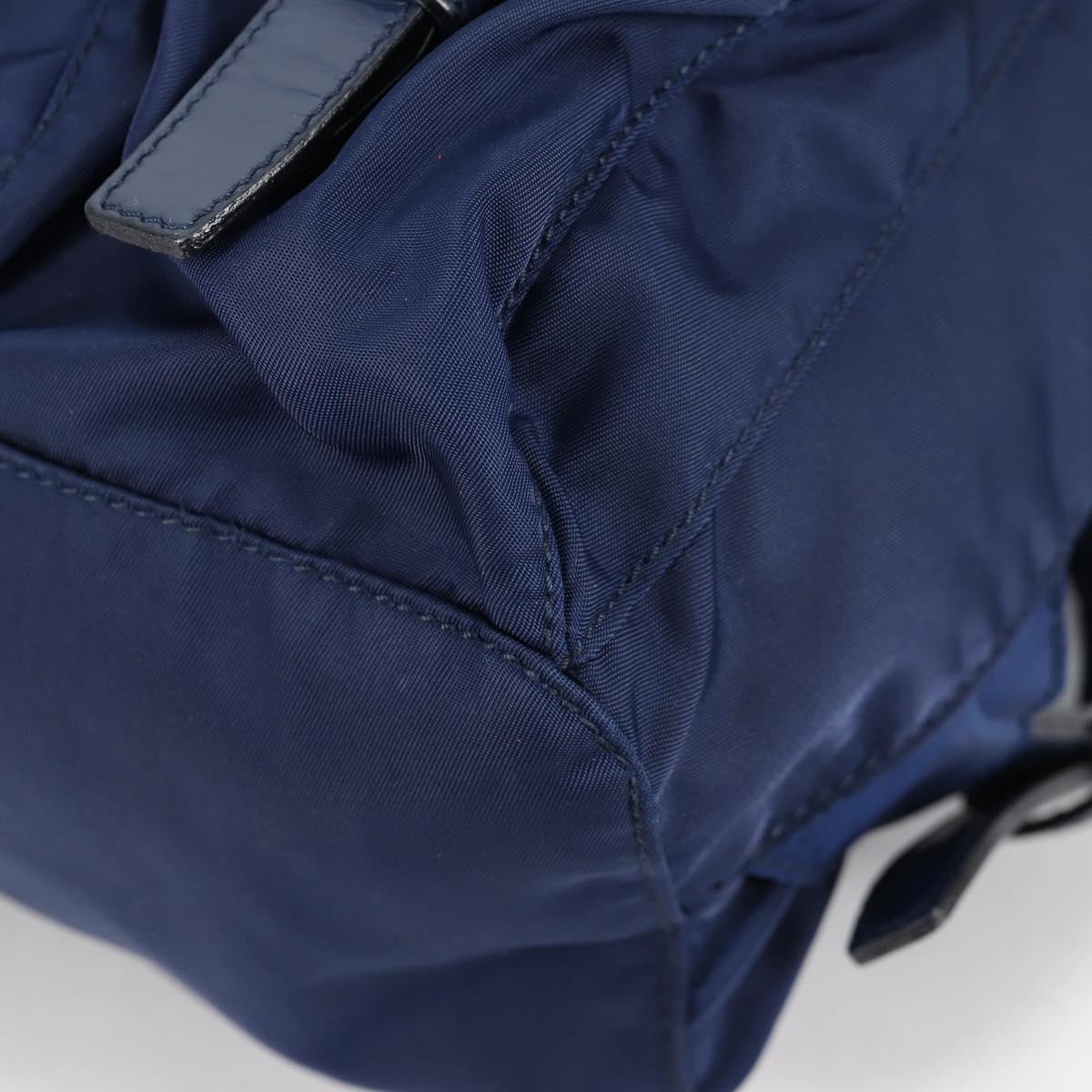 PRADA Backpack Nylon Blue Silver Auth BA5361V