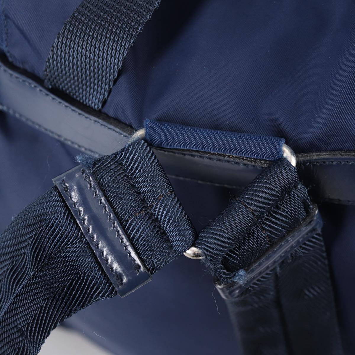 PRADA Backpack Nylon Blue Silver Auth BA5361V