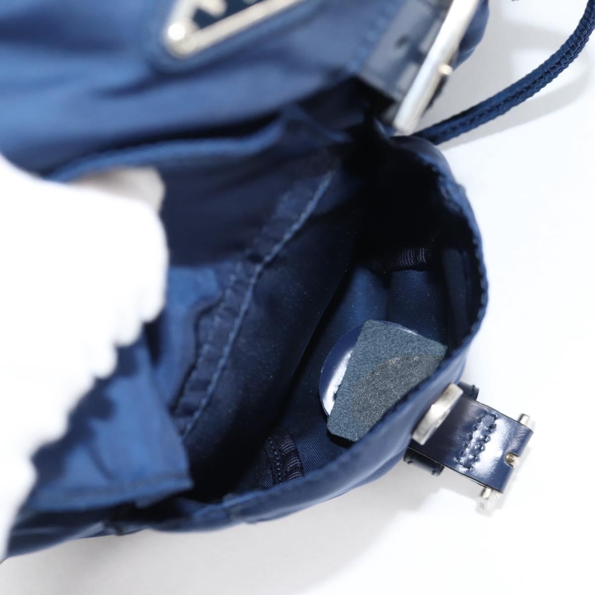 PRADA Backpack Nylon Blue Silver Auth BA5361V
