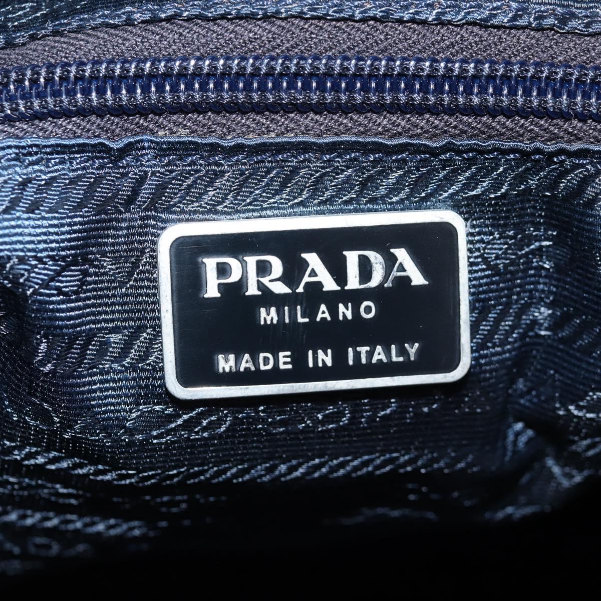 PRADA Backpack Nylon Blue Silver Auth BA5361V
