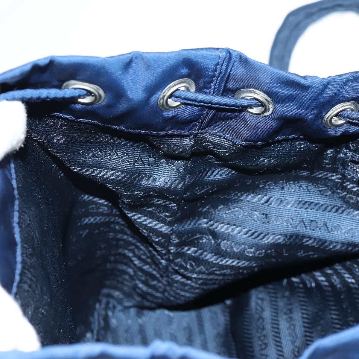 PRADA Backpack Nylon Blue Silver Auth BA5361V