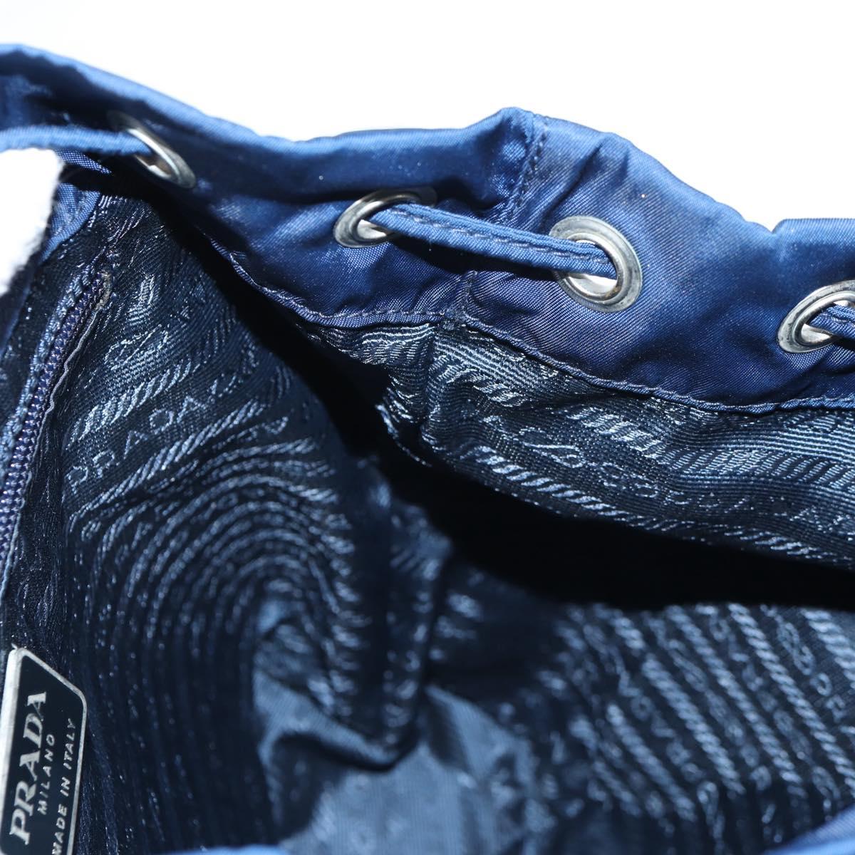 PRADA Backpack Nylon Blue Silver Auth BA5361V