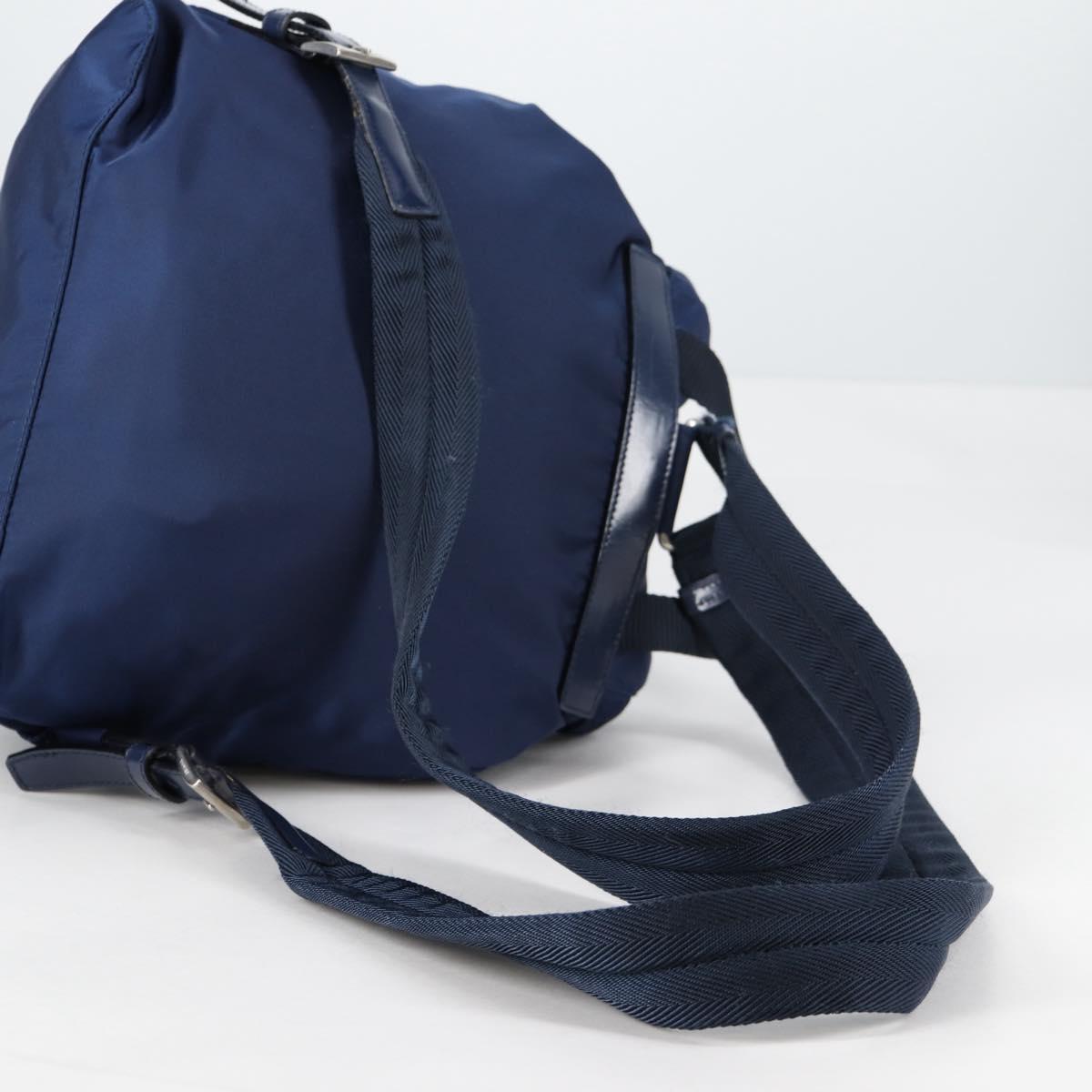 PRADA Backpack Nylon Blue Silver Auth BA5361V