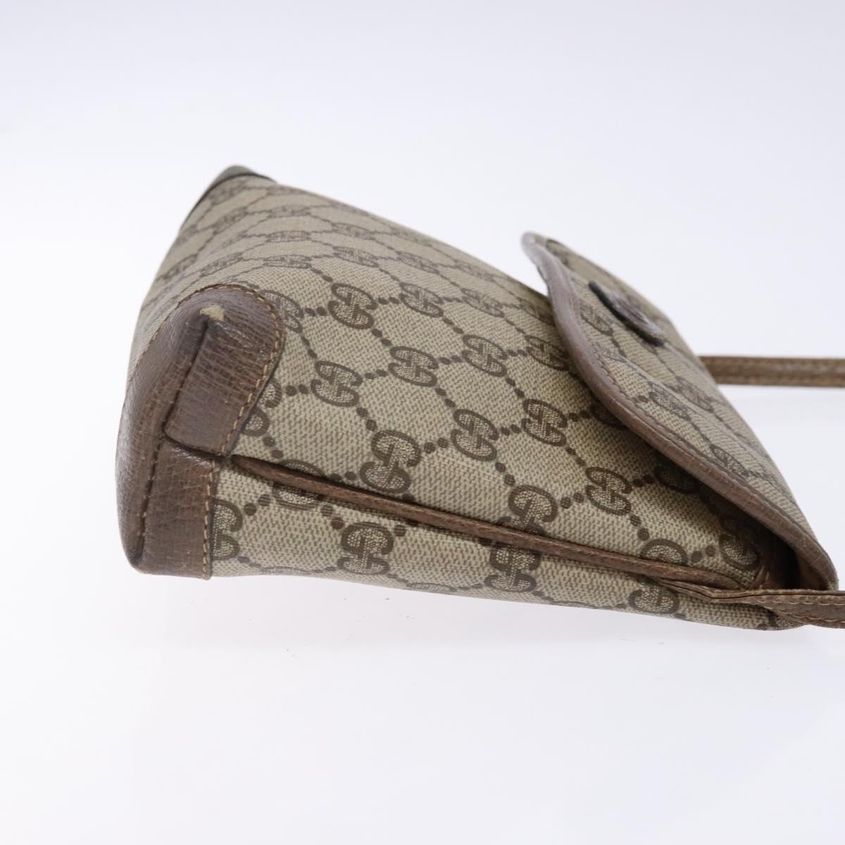 GUCCI GG Supreme Shoulder Bag PVC Beige Auth BA5362