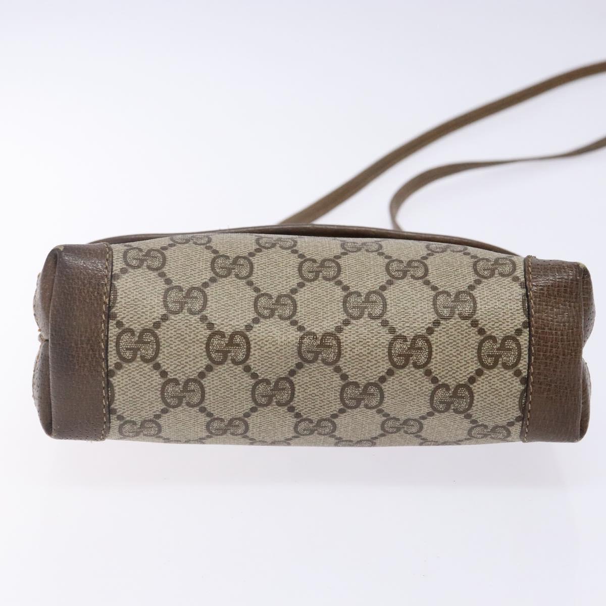 GUCCI GG Supreme Shoulder Bag PVC Beige Auth BA5362