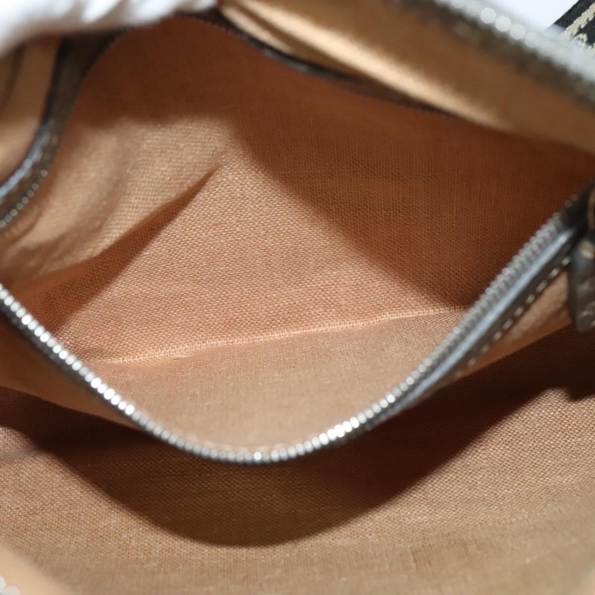 FENDI Celeria Shoulder Bag Leather Silver Auth BA5363