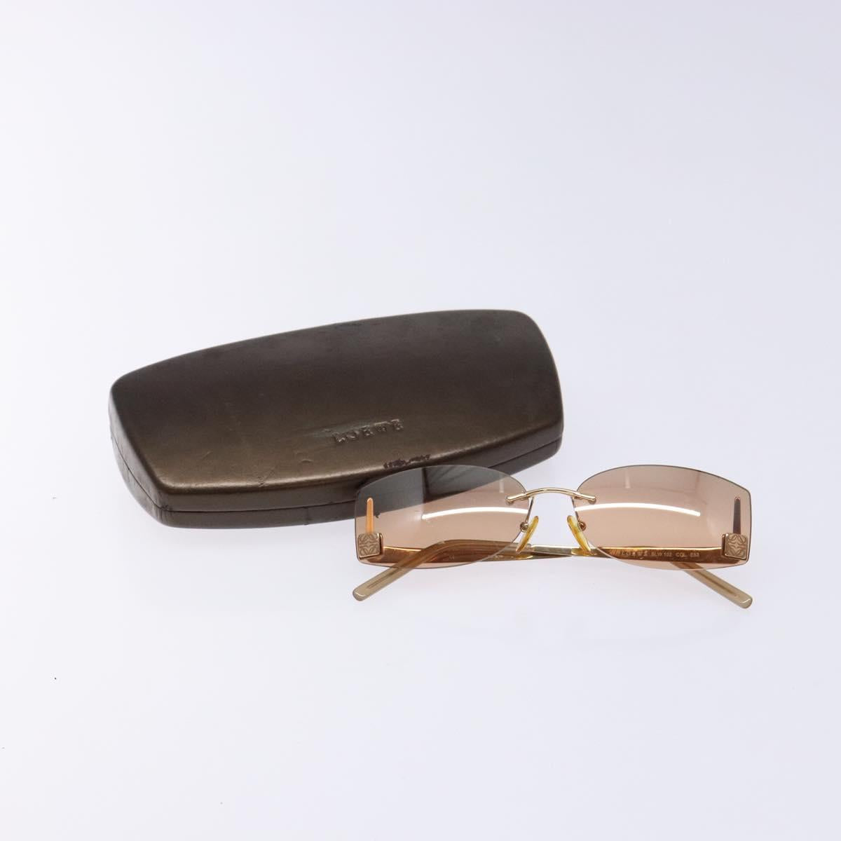 LOEWE Anagram Sunglasses Metal Brown Auth BA5373