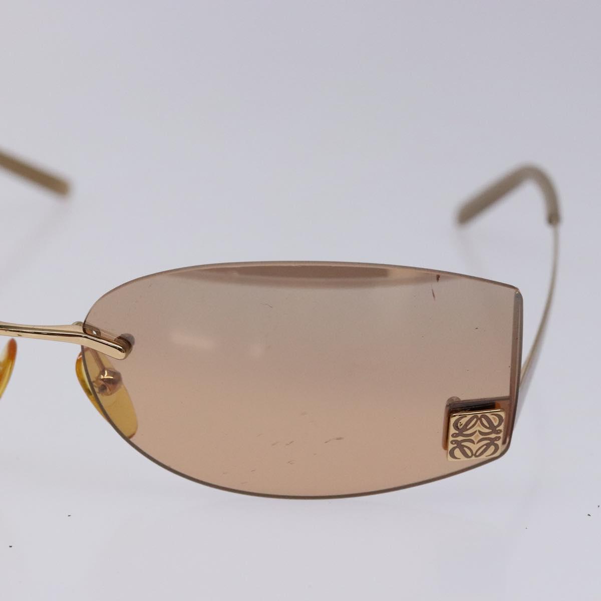 LOEWE Anagram Sunglasses Metal Brown Auth BA5373