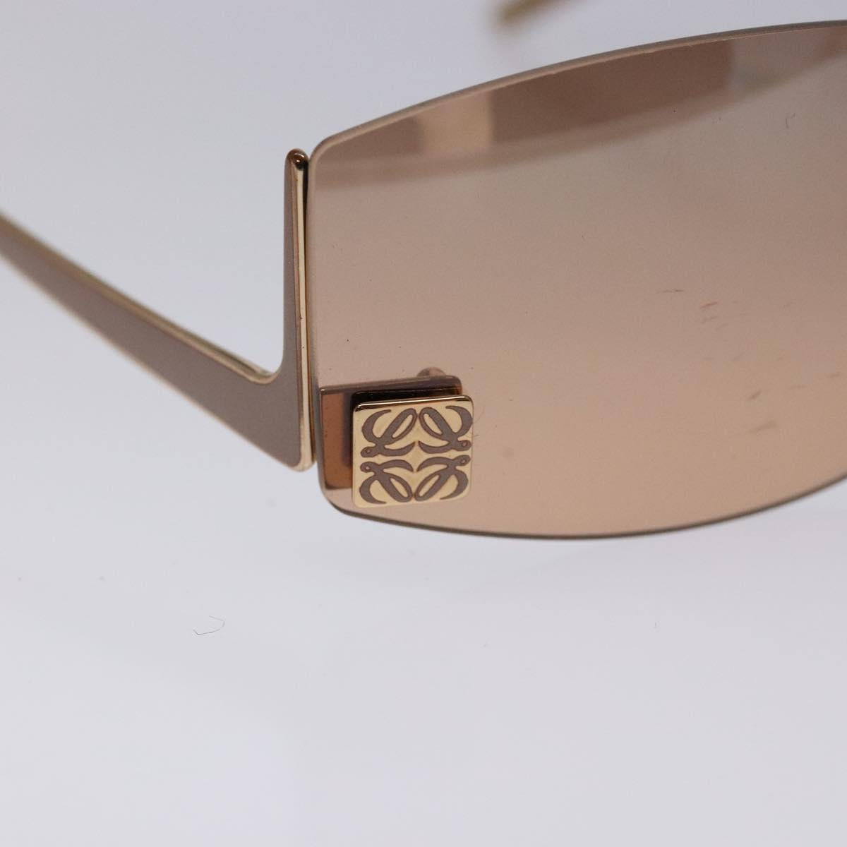 LOEWE Anagram Sunglasses Metal Brown Auth BA5373