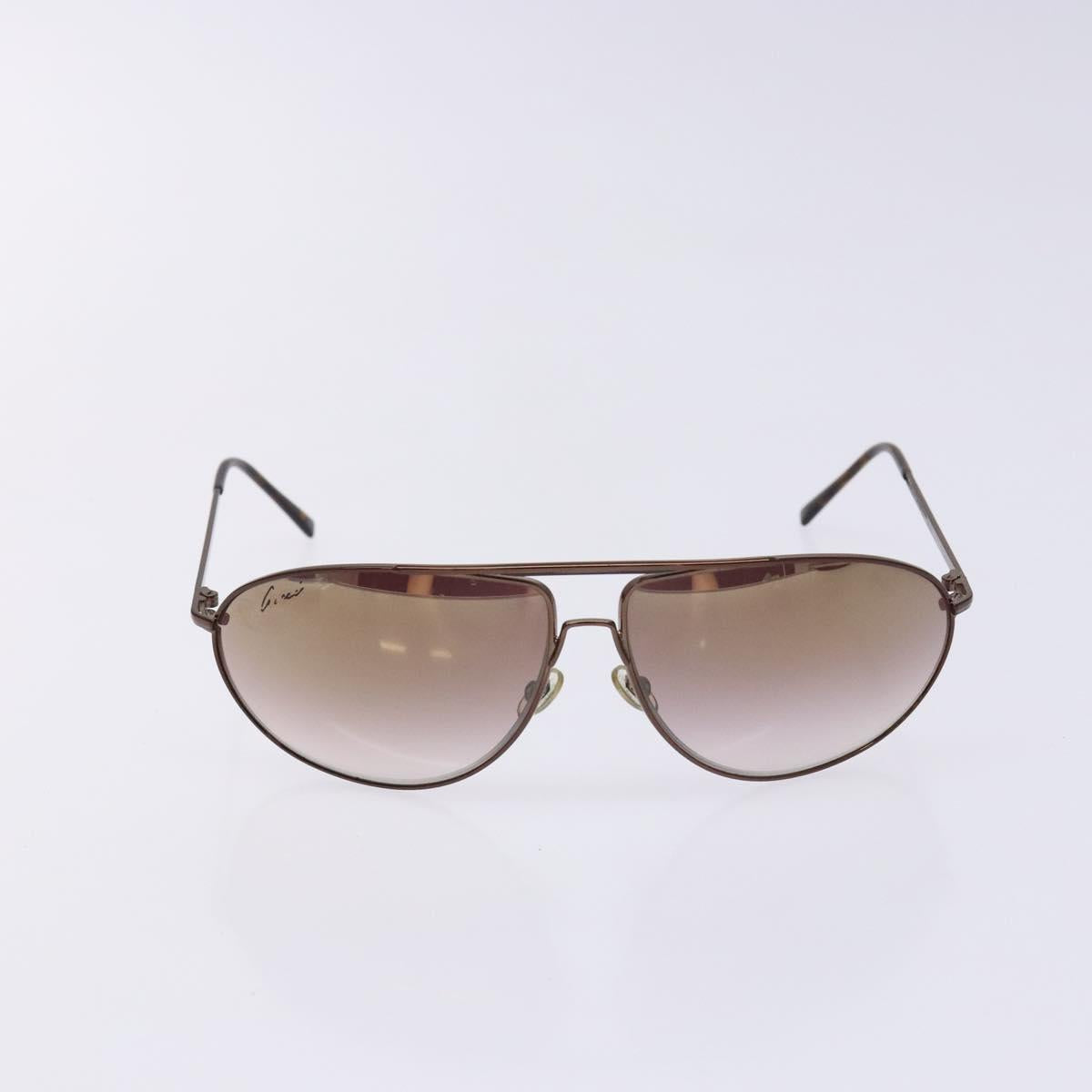 GUCCI Sunglasses Metal Brown Auth BA5375