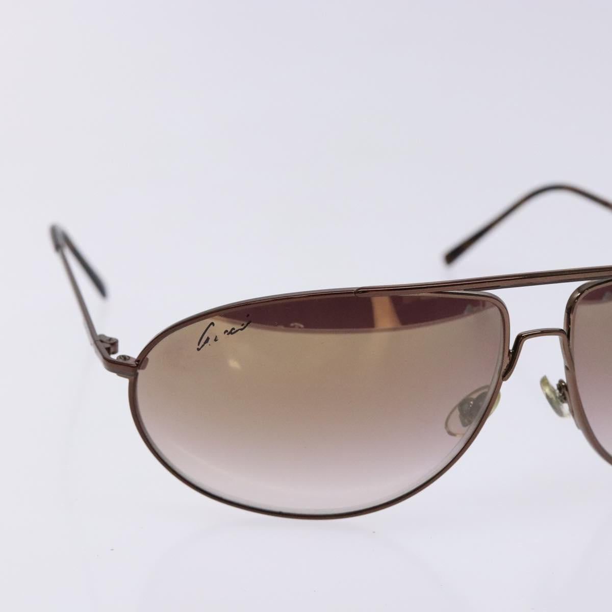 GUCCI Sunglasses Metal Brown Auth BA5375