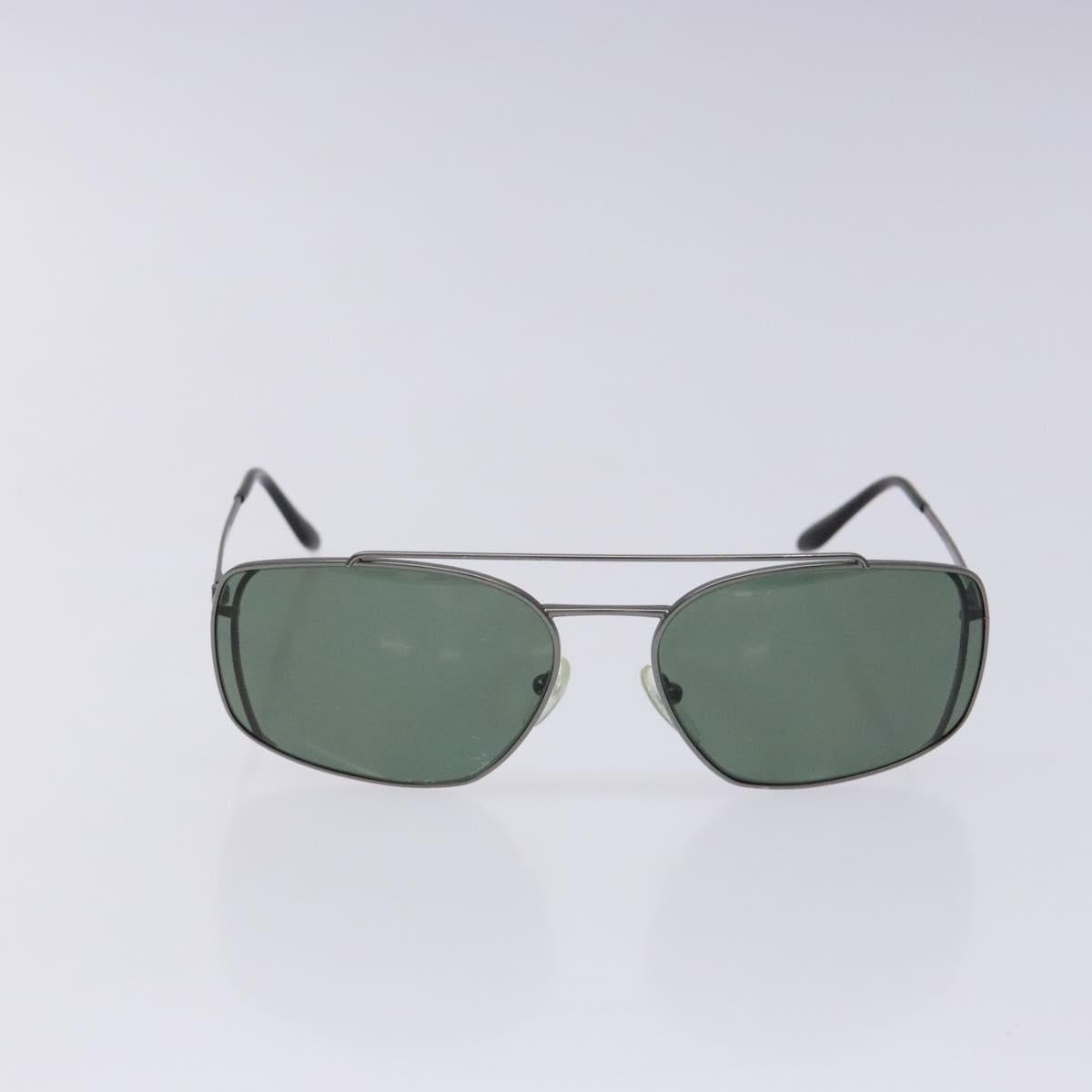 PRADA Sunglasses Metal Silver Auth BA5379
