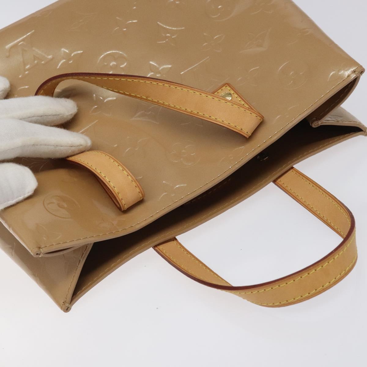 LOUIS VUITTON Monogram Vernis Reade PM Hand Bag Noisette M91334 LV Auth BA538