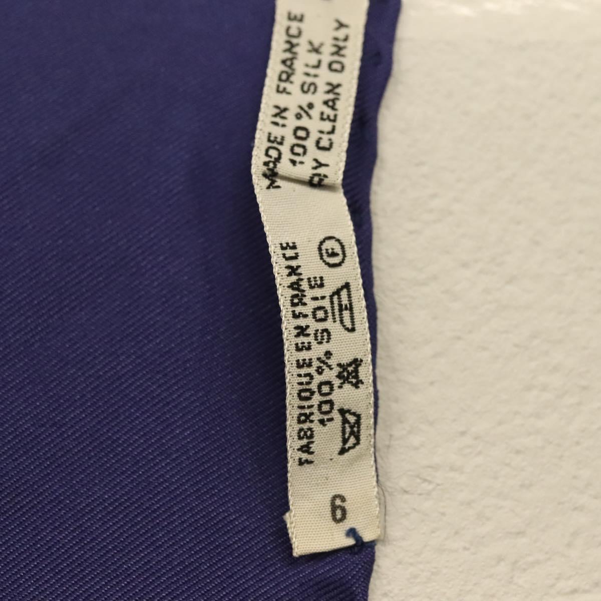 HERMES Carre 90 Scarf ""GIVERNY"" Silk Blue Auth BA5386