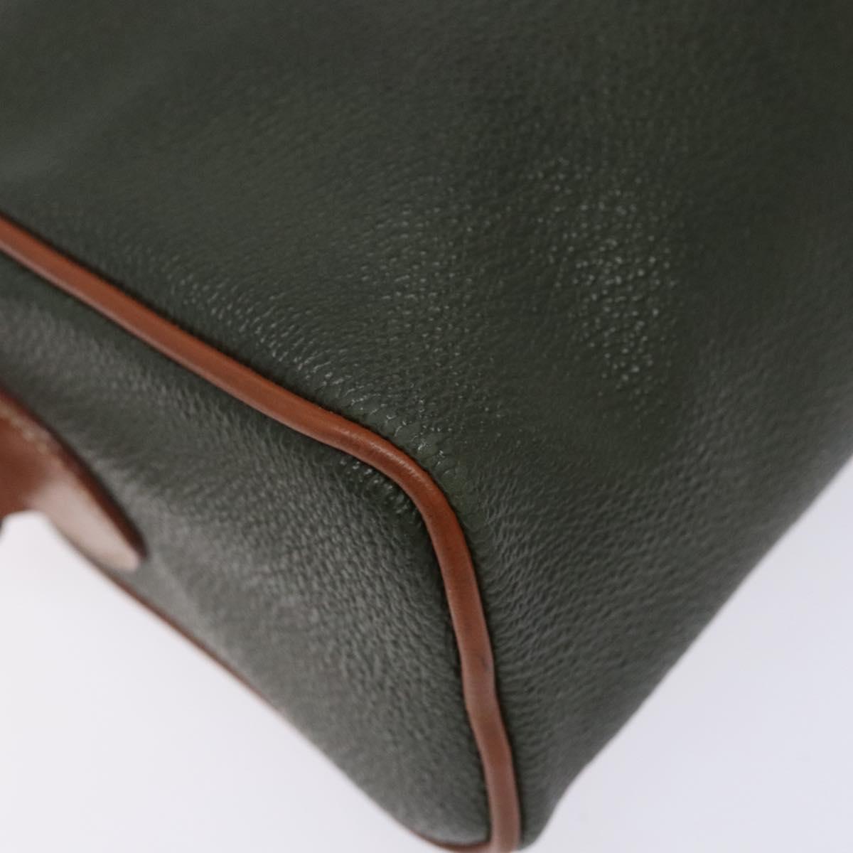 Burberrys Shoulder Bag Leather Khaki Gold Auth BA5390
