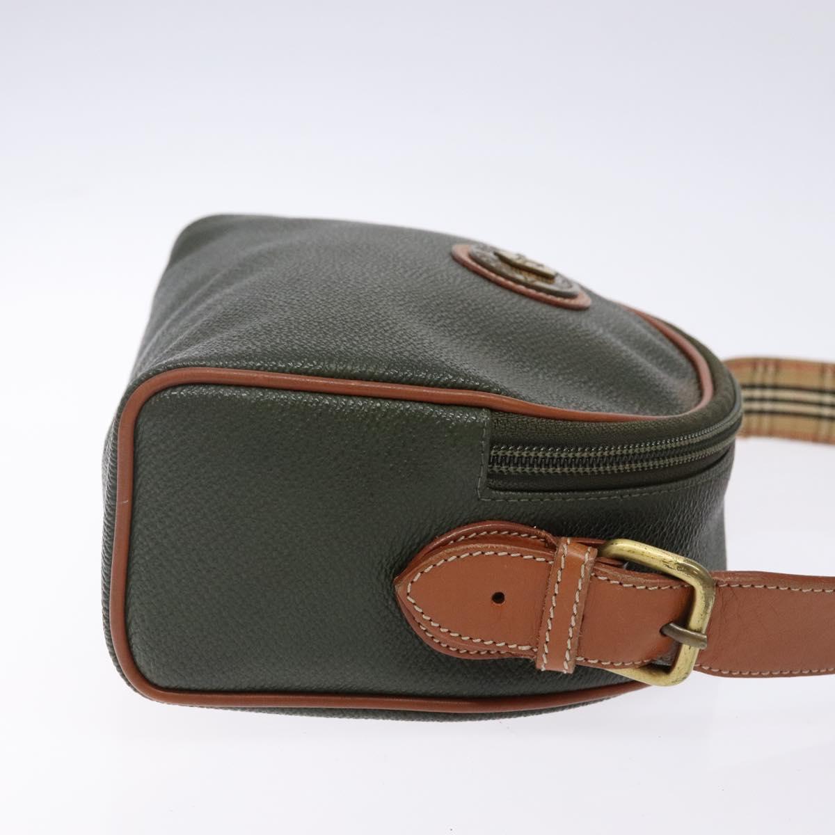 Burberrys Shoulder Bag Leather Khaki Gold Auth BA5390