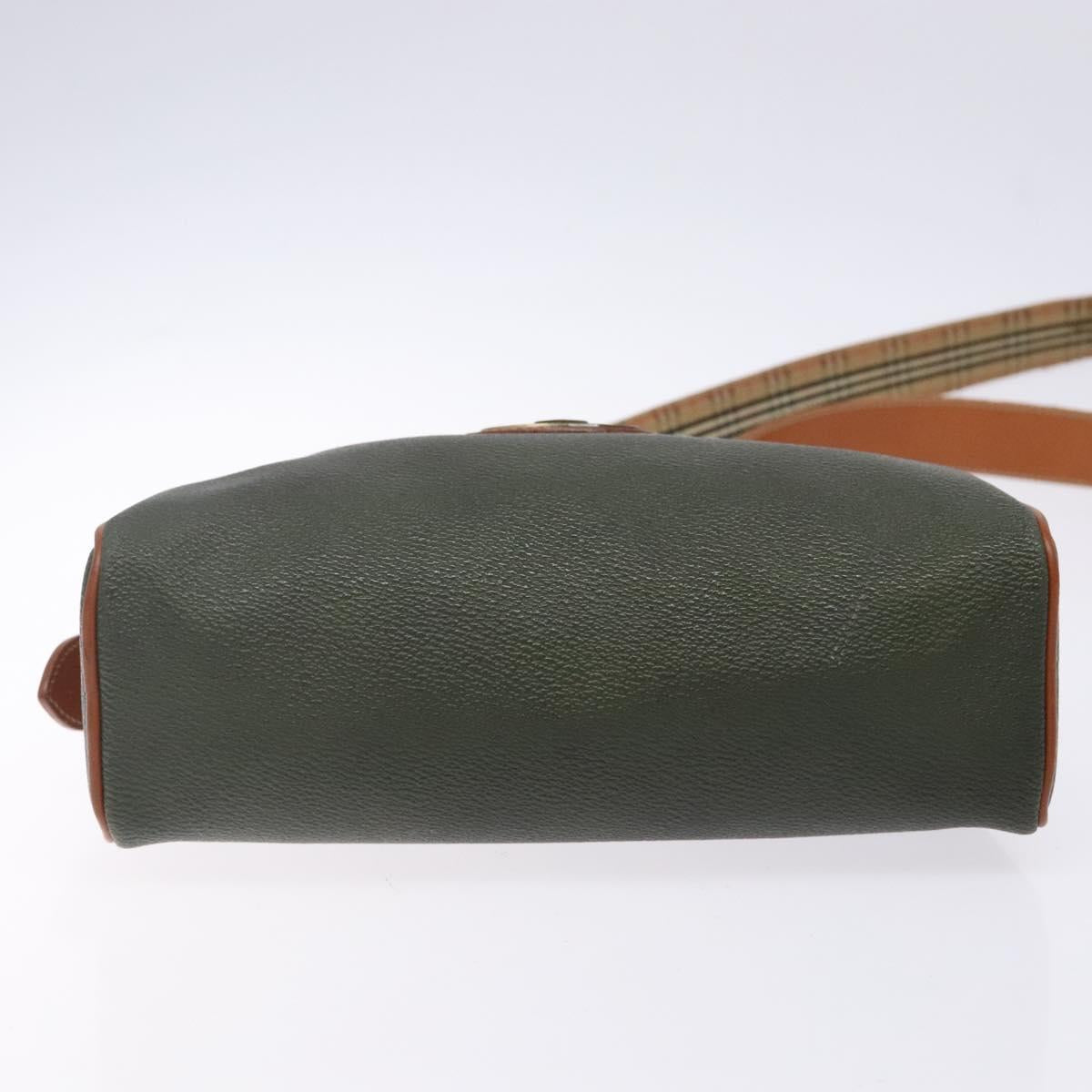 Burberrys Shoulder Bag Leather Khaki Gold Auth BA5390