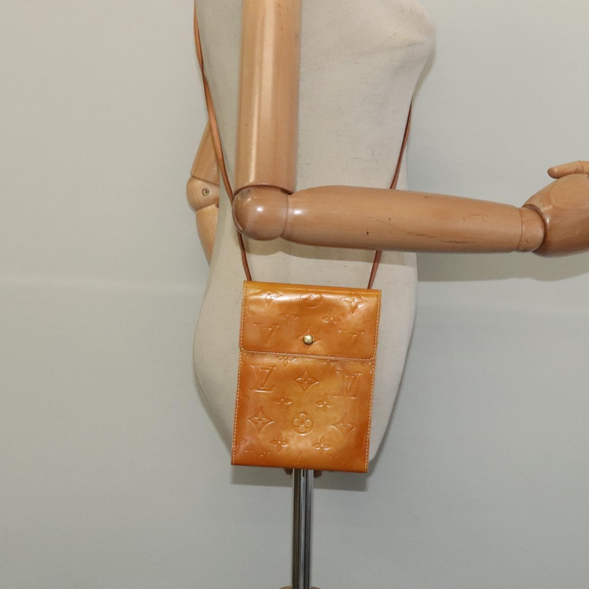 LOUIS VUITTON Monogram Vernis Kenmare Pouch Yellow M91060 LV Auth BA5414