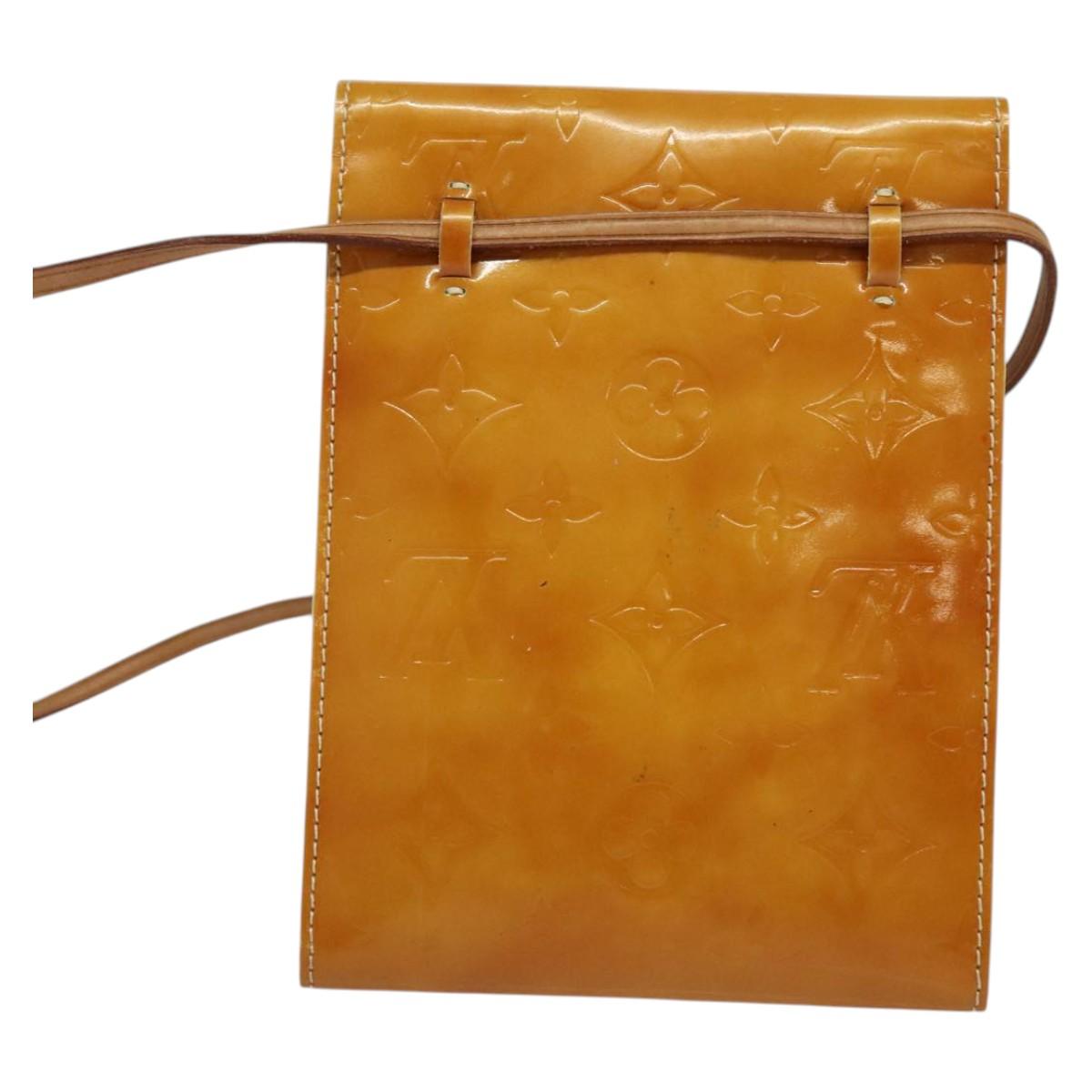 LOUIS VUITTON Monogram Vernis Kenmare Pouch Yellow M91060 LV Auth BA5414