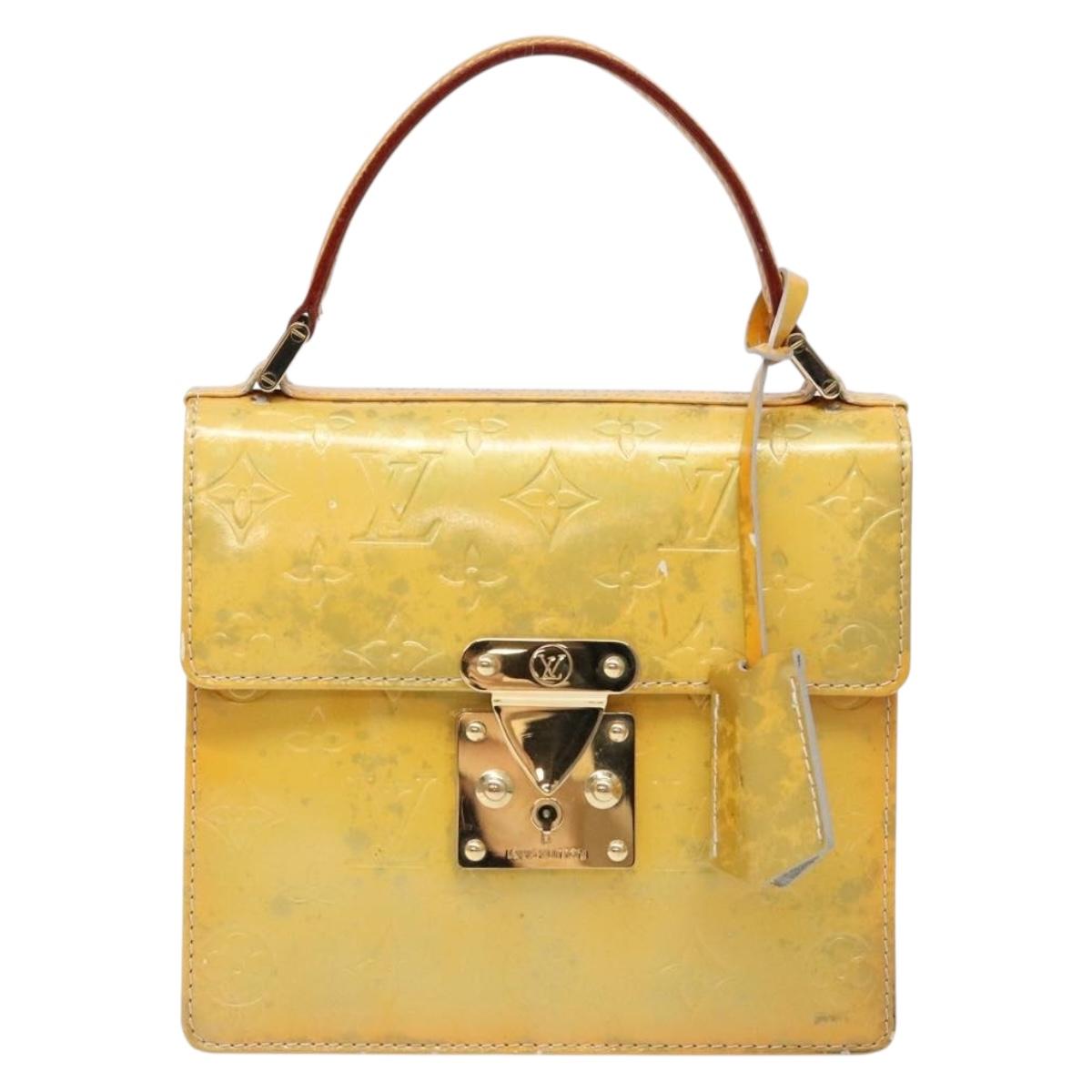 LOUIS VUITTON Monogram Vernis Spring Street Hand Bag Gris M91029 LV Auth BA5415