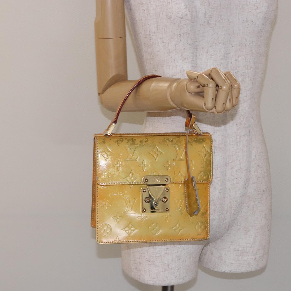 LOUIS VUITTON Monogram Vernis Spring Street Hand Bag Gris M91029 LV Auth BA5415