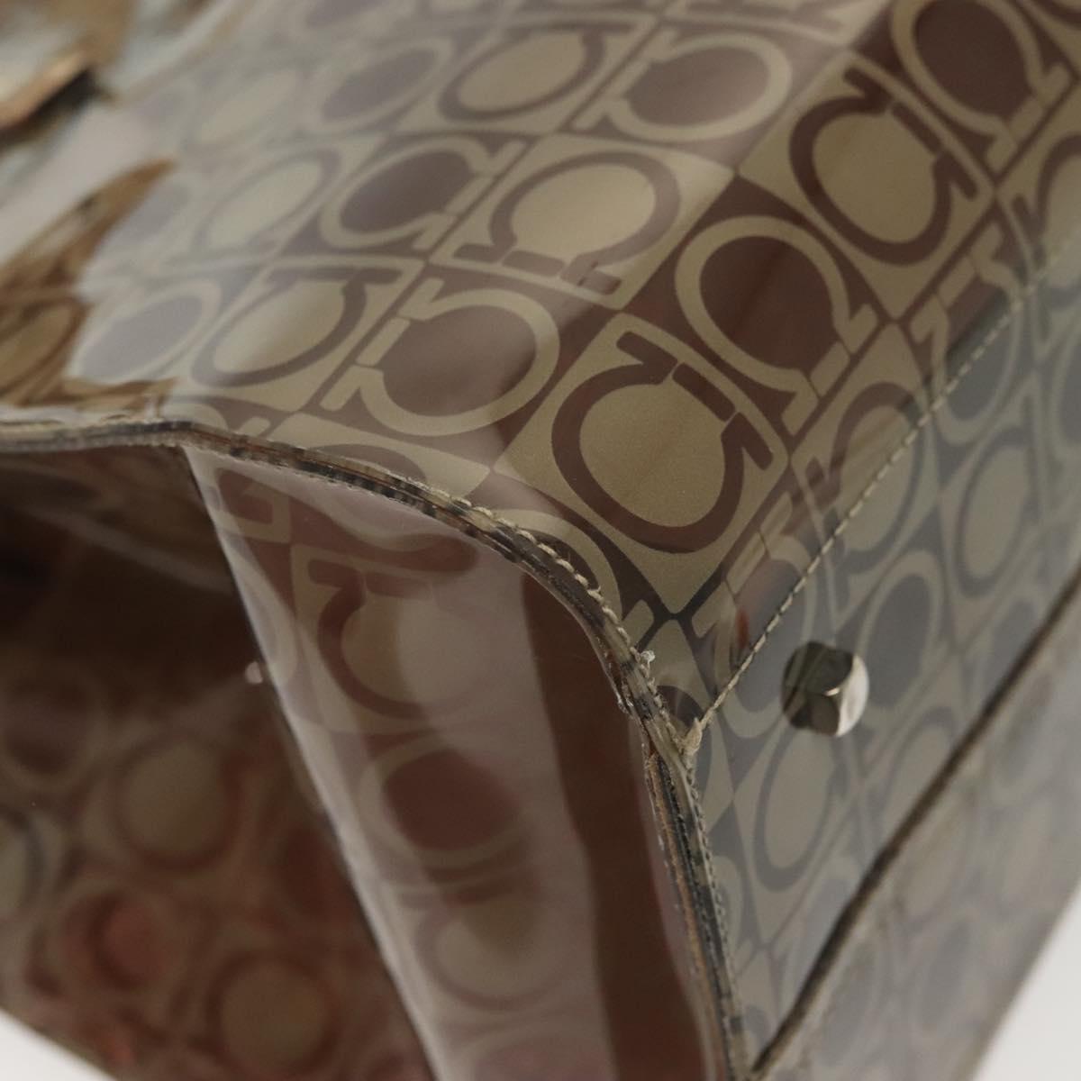 Salvatore Ferragamo Tote Bag Vinyl Brown Auth BA5417