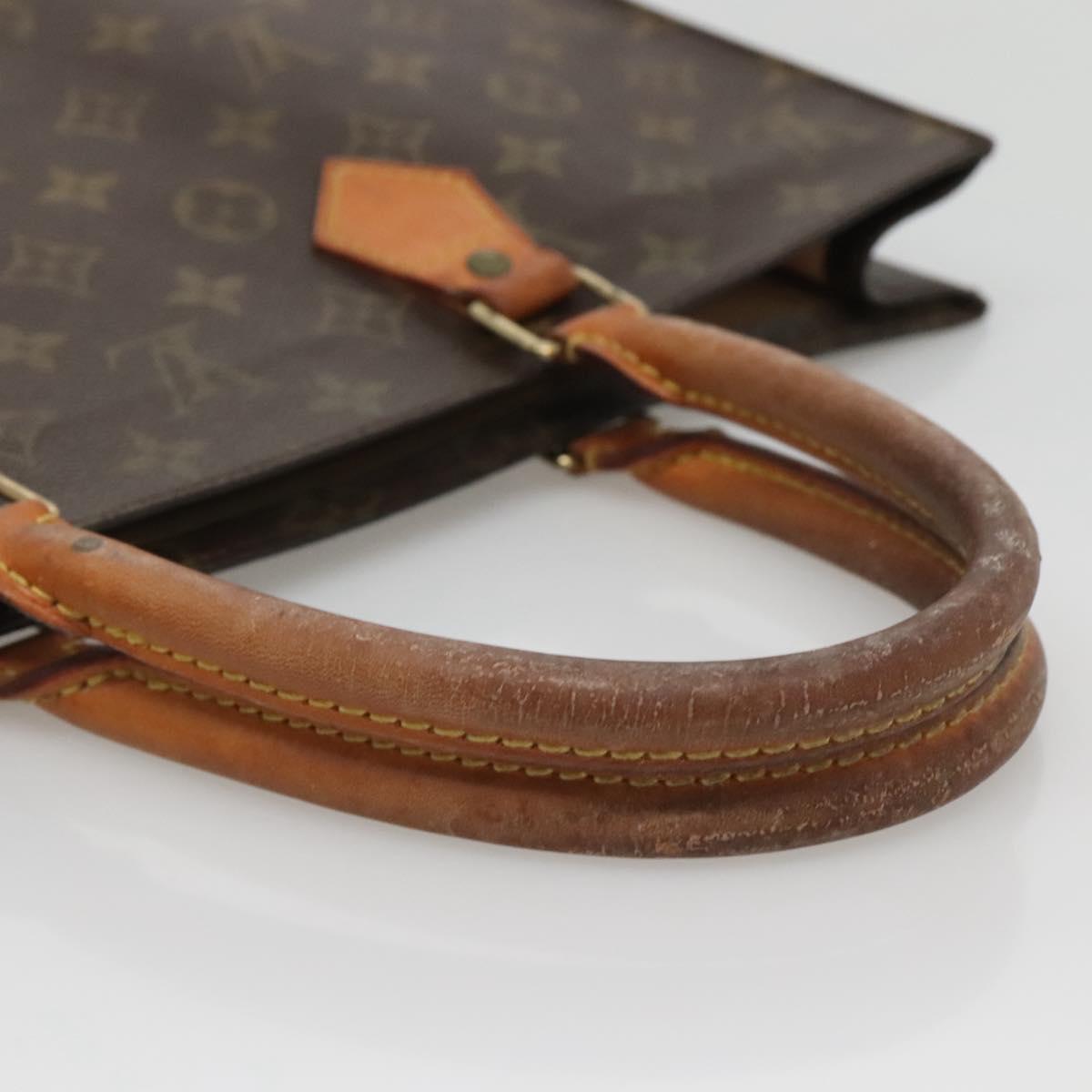LOUIS VUITTON Monogram Sac Plat Hand Bag M51140 LV Auth BA5428