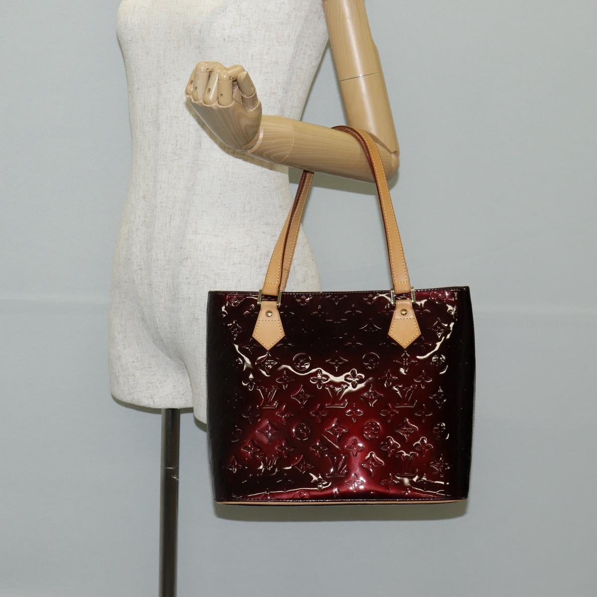 LOUIS VUITTON Monogram Vernis Houston Hand Bag Amarante M91999 LV Auth BA5430V