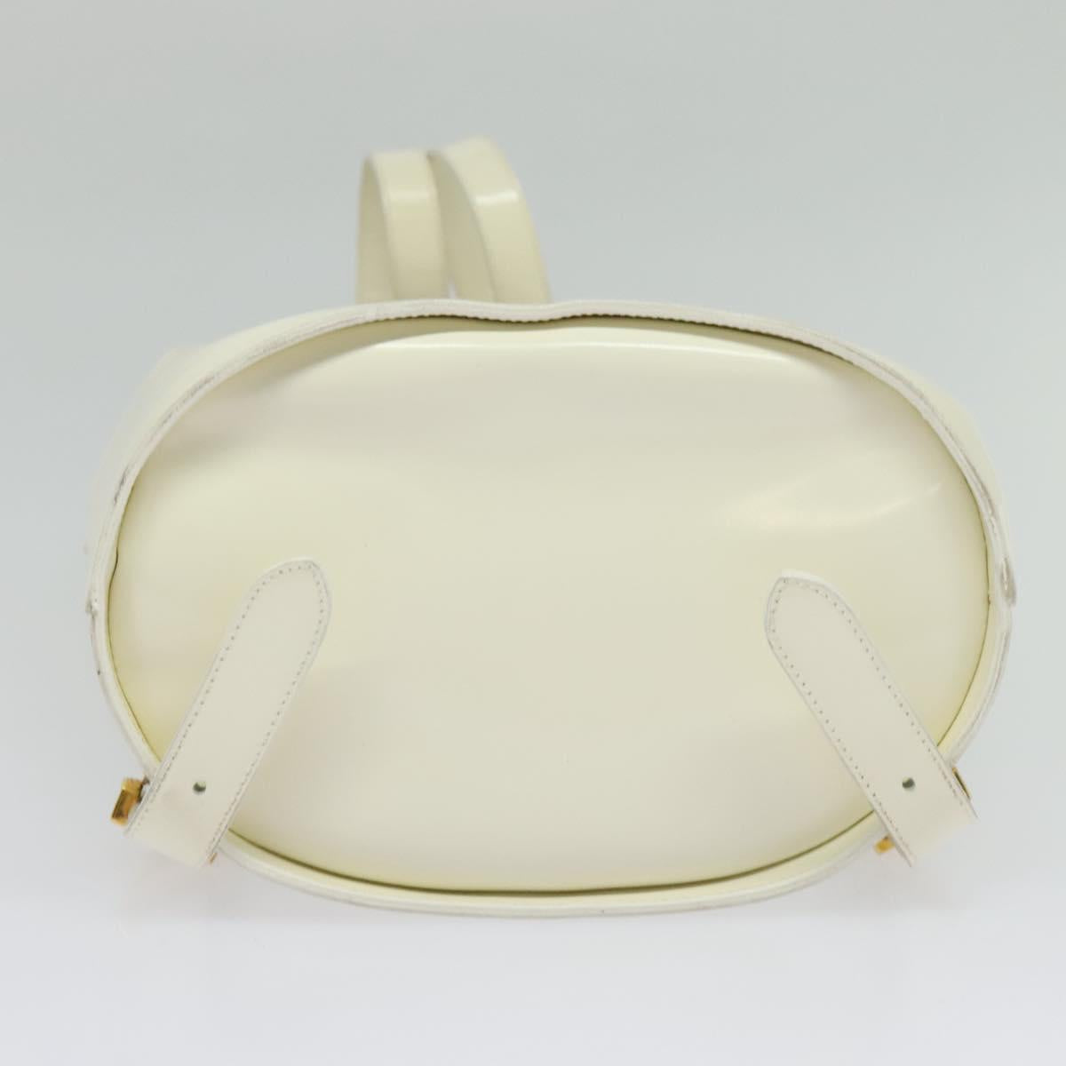 Salvatore Ferragamo Gancini Backpack Patent leather White Auth BA5435
