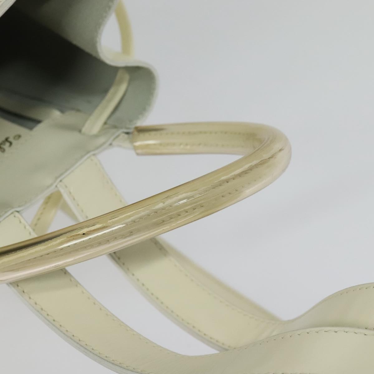 Salvatore Ferragamo Gancini Backpack Patent leather White Auth BA5435