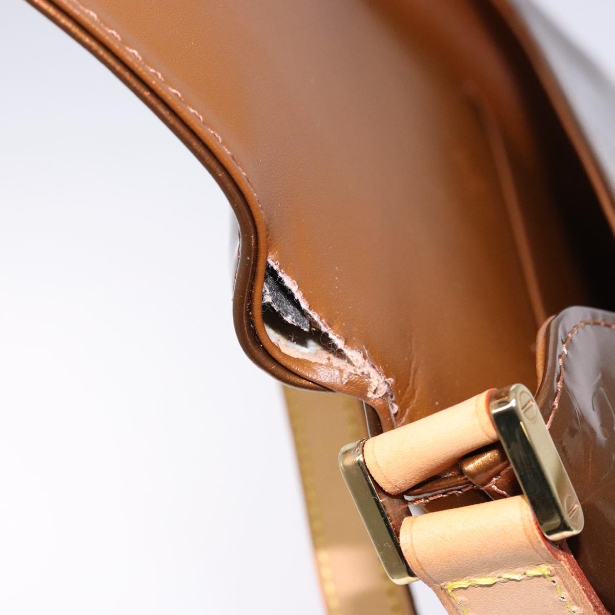 LOUIS VUITTON Monogram Vernis Thompson Street Bag Bronze M91124 LV Auth BA5450