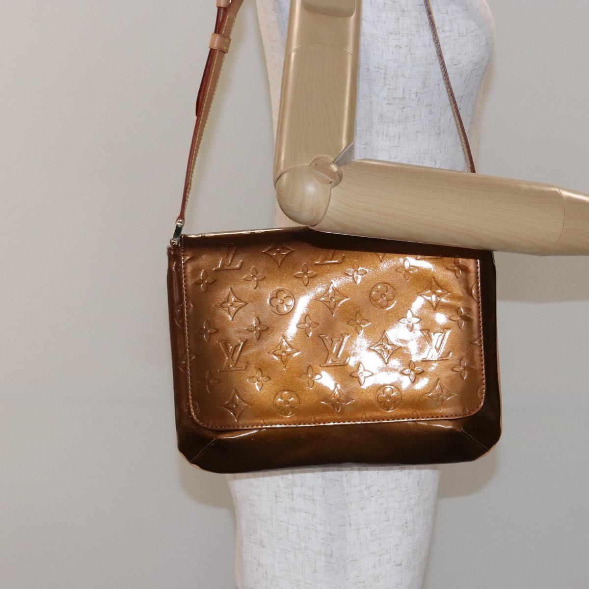LOUIS VUITTON Monogram Vernis Thompson Street Bag Bronze M91124 LV Auth BA5450