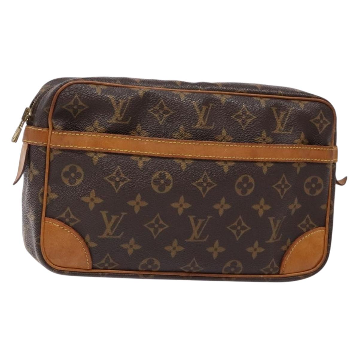 LOUIS VUITTON Monogram Compiegne 28 Clutch Bag M51845 LV Auth BA5459