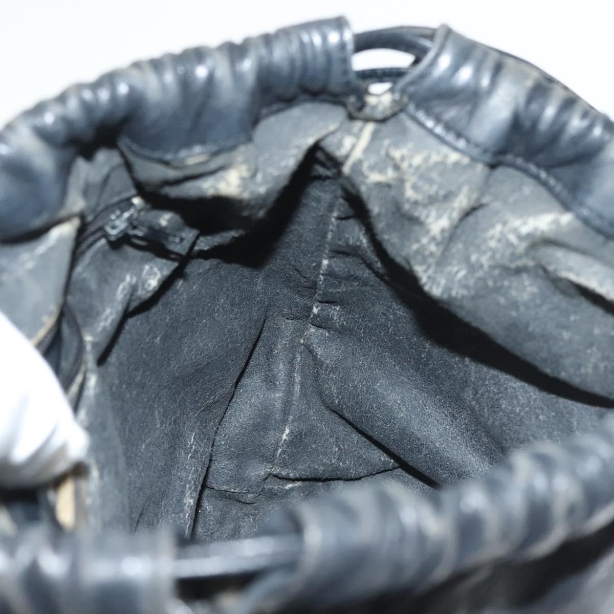 LOEWE Anagram Shoulder Bag Leather Black Auth BA5470
