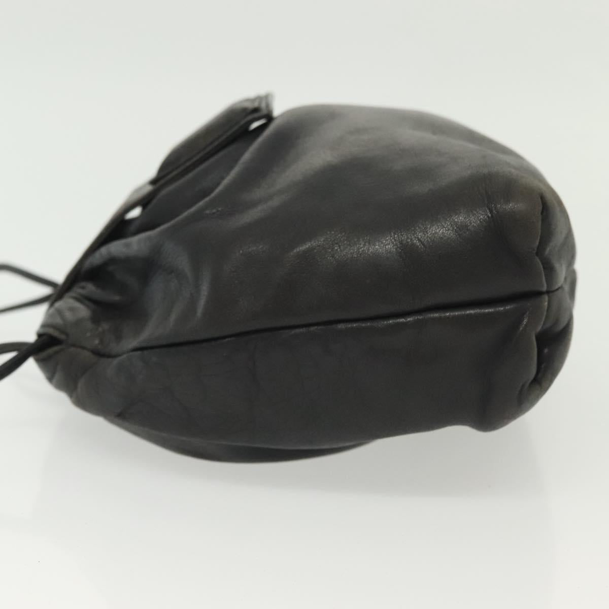 LOEWE Anagram Shoulder Bag Leather Black Auth BA5470