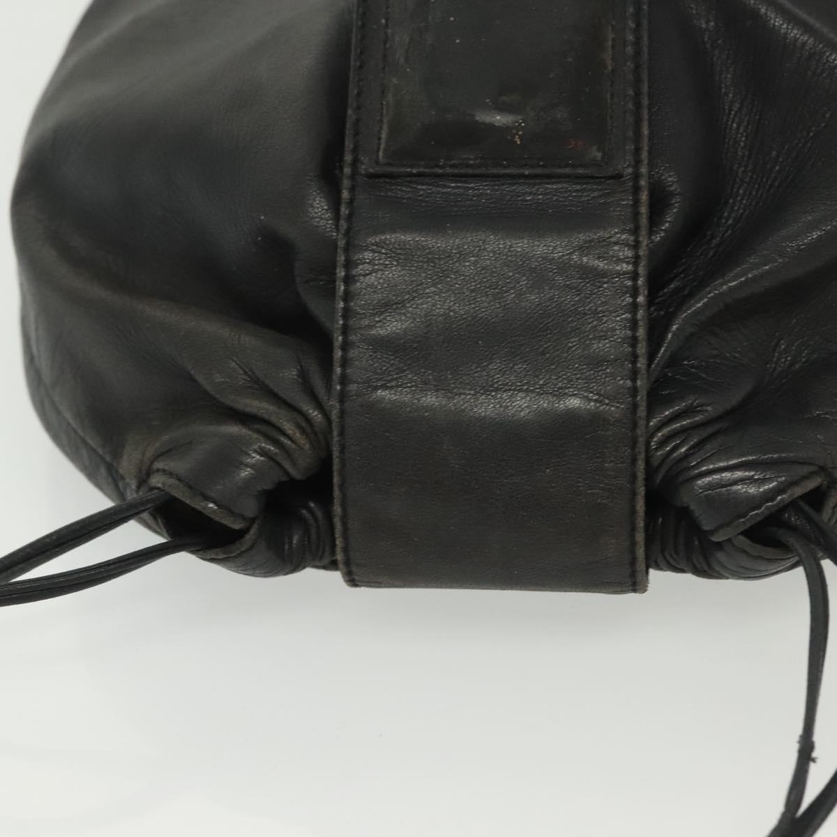 LOEWE Anagram Shoulder Bag Leather Black Auth BA5470