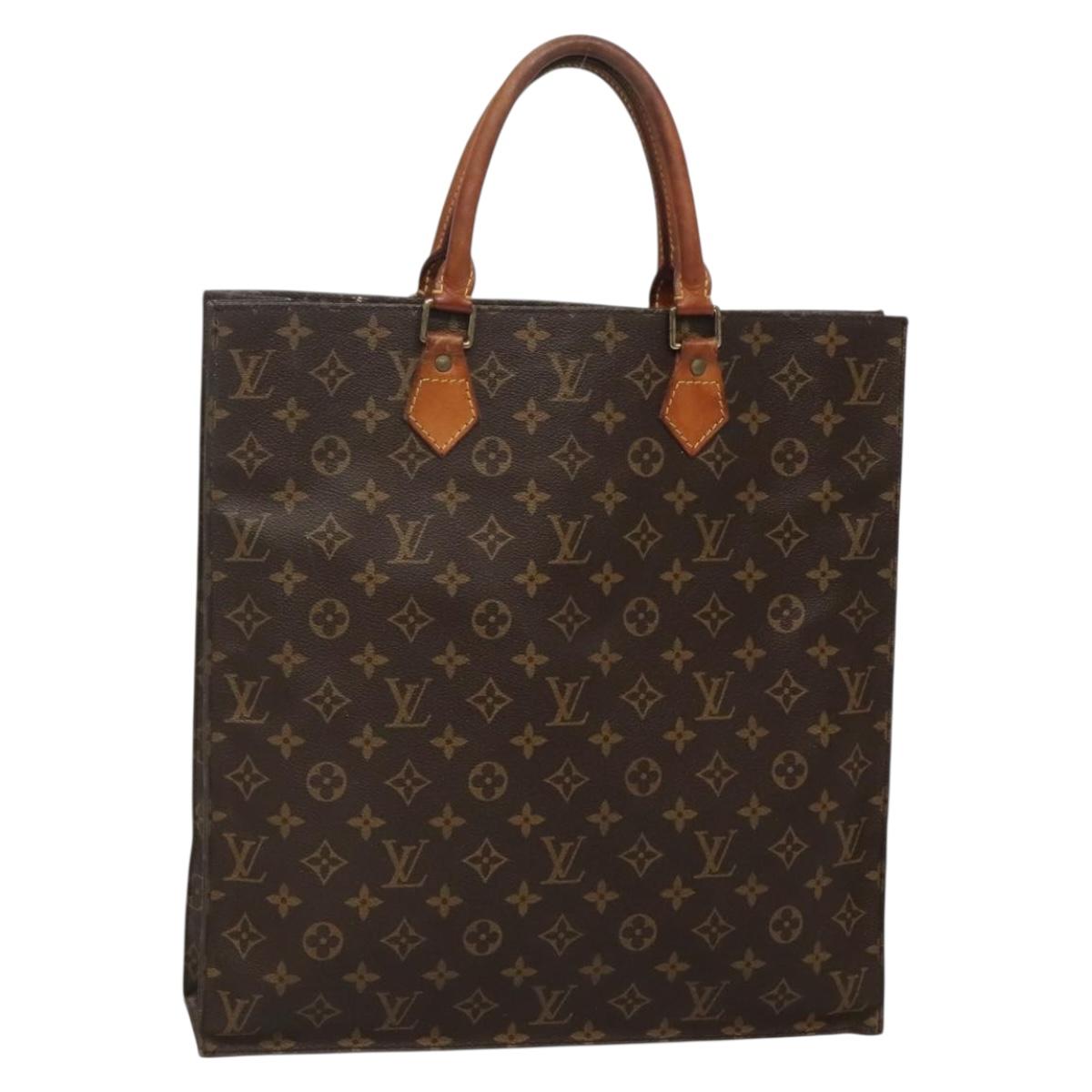 LOUIS VUITTON Monogram Sac Plat Hand Bag M51140 LV Auth BA5477