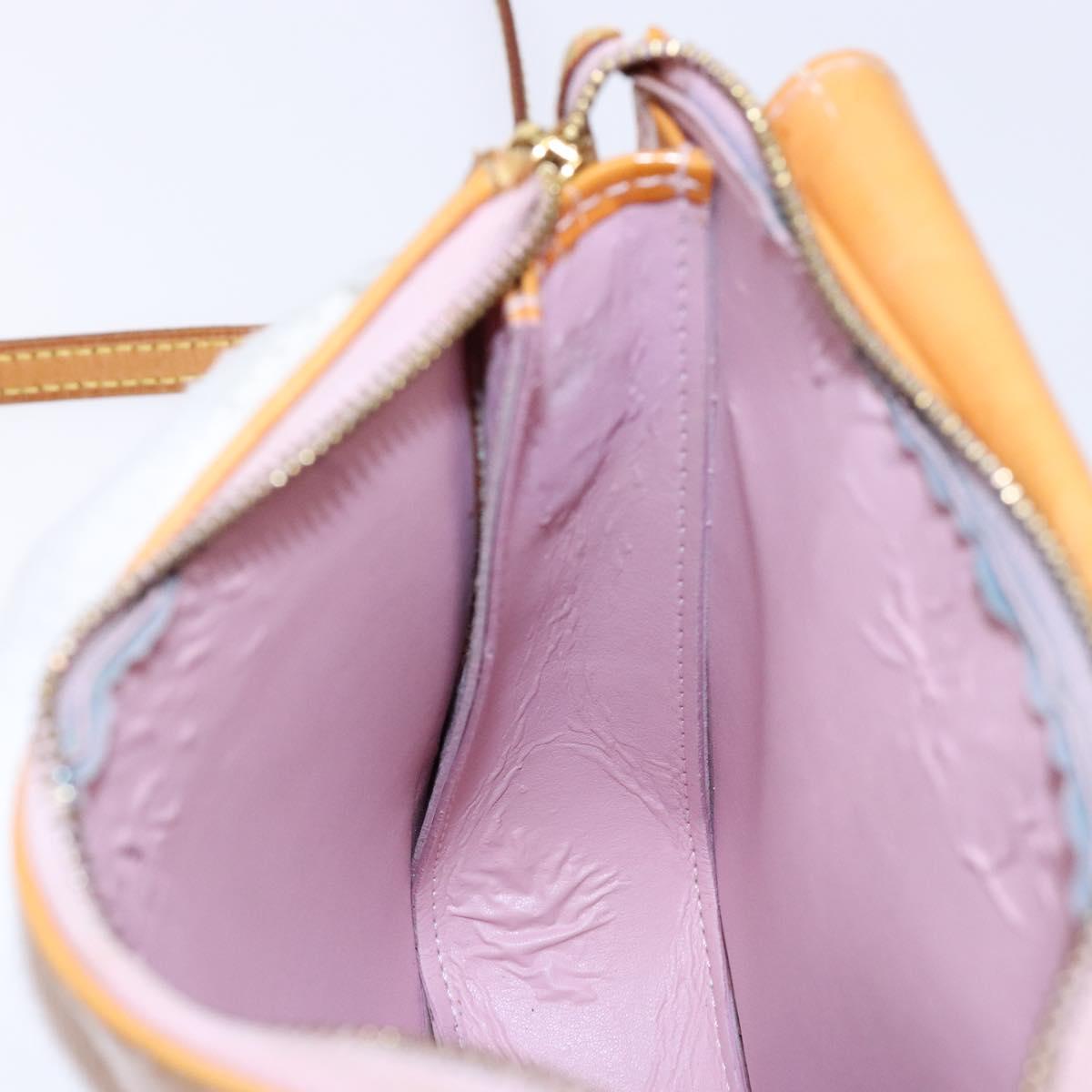LOUIS VUITTON Vernis Motto Accessory Pouch Marshmallow Pink M91312 Auth BA5484