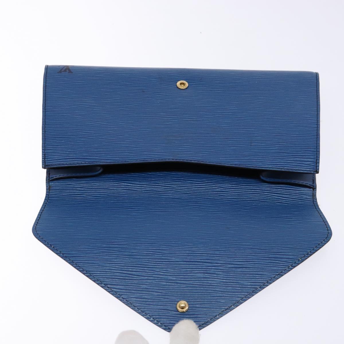 LOUIS VUITTON Epi Art Deco Clutch Bag Blue M52635 LV Auth BA5485