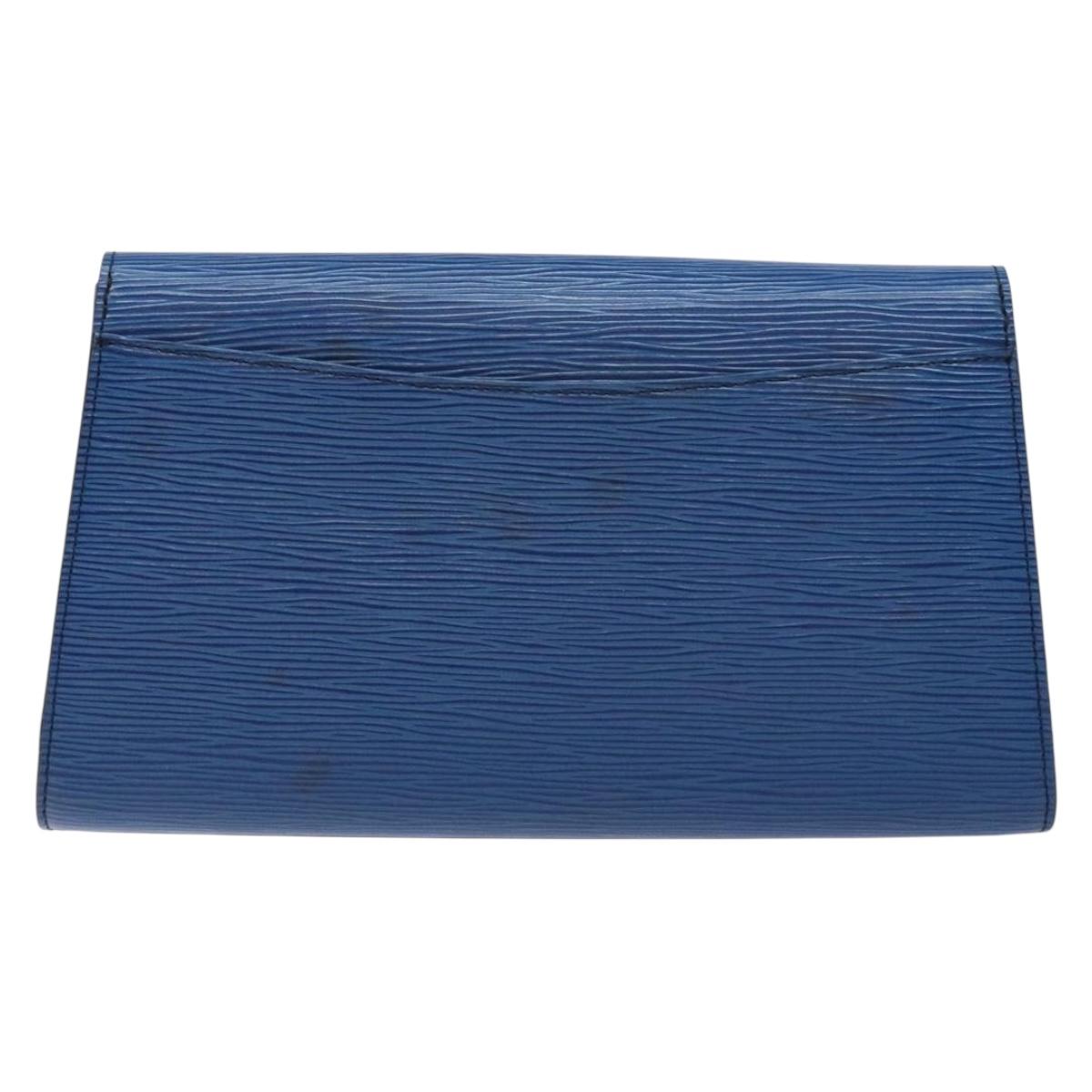 LOUIS VUITTON Epi Art Deco Clutch Bag Blue M52635 LV Auth BA5485
